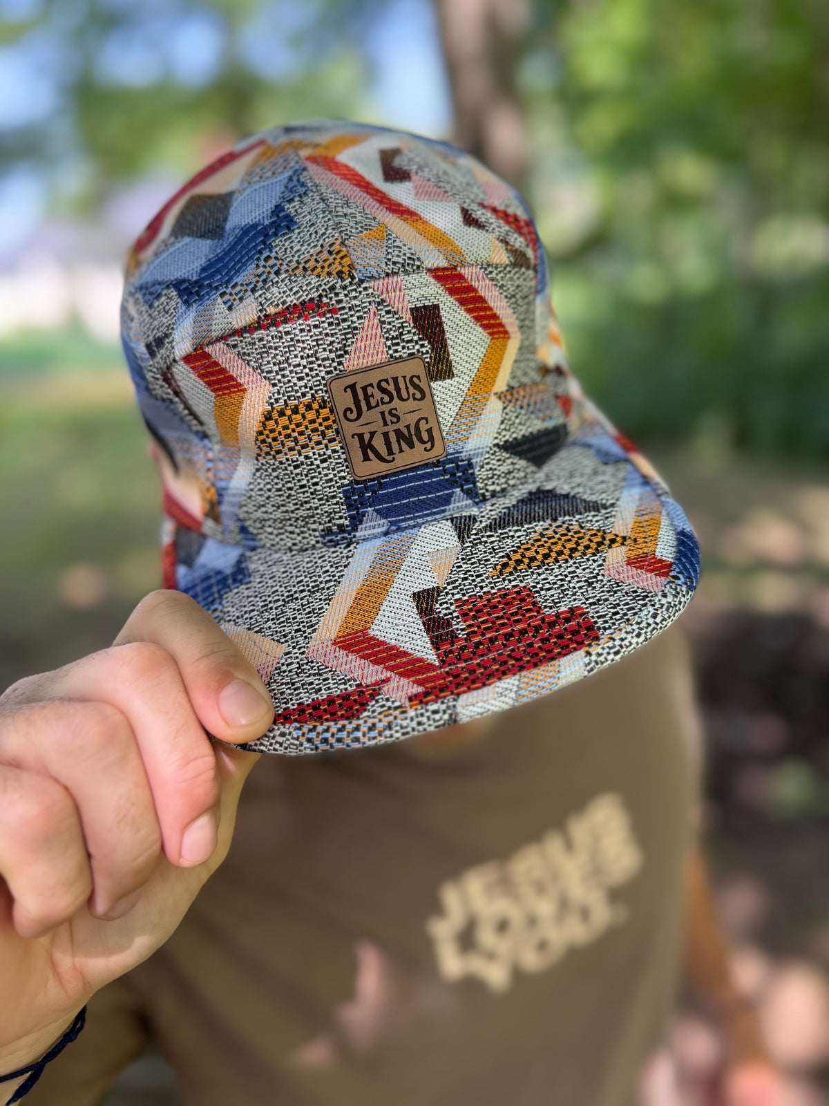 Patchwork Jacquard 5 Panel Hat