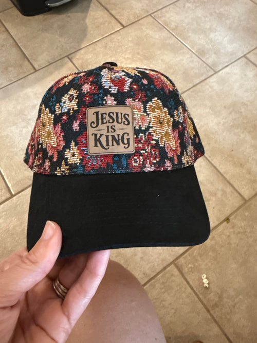 Dark Floral Tapestry Jacquard Hat
