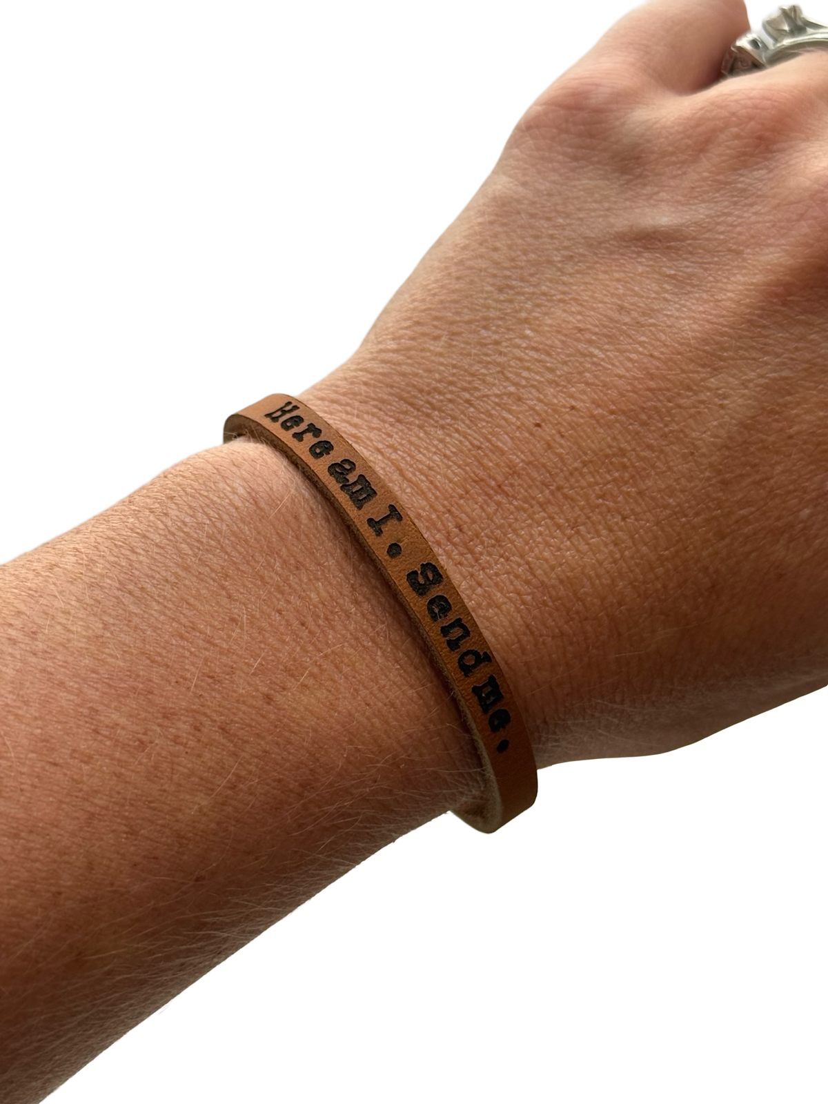 Leather Scripture Bracelet Handcrafted