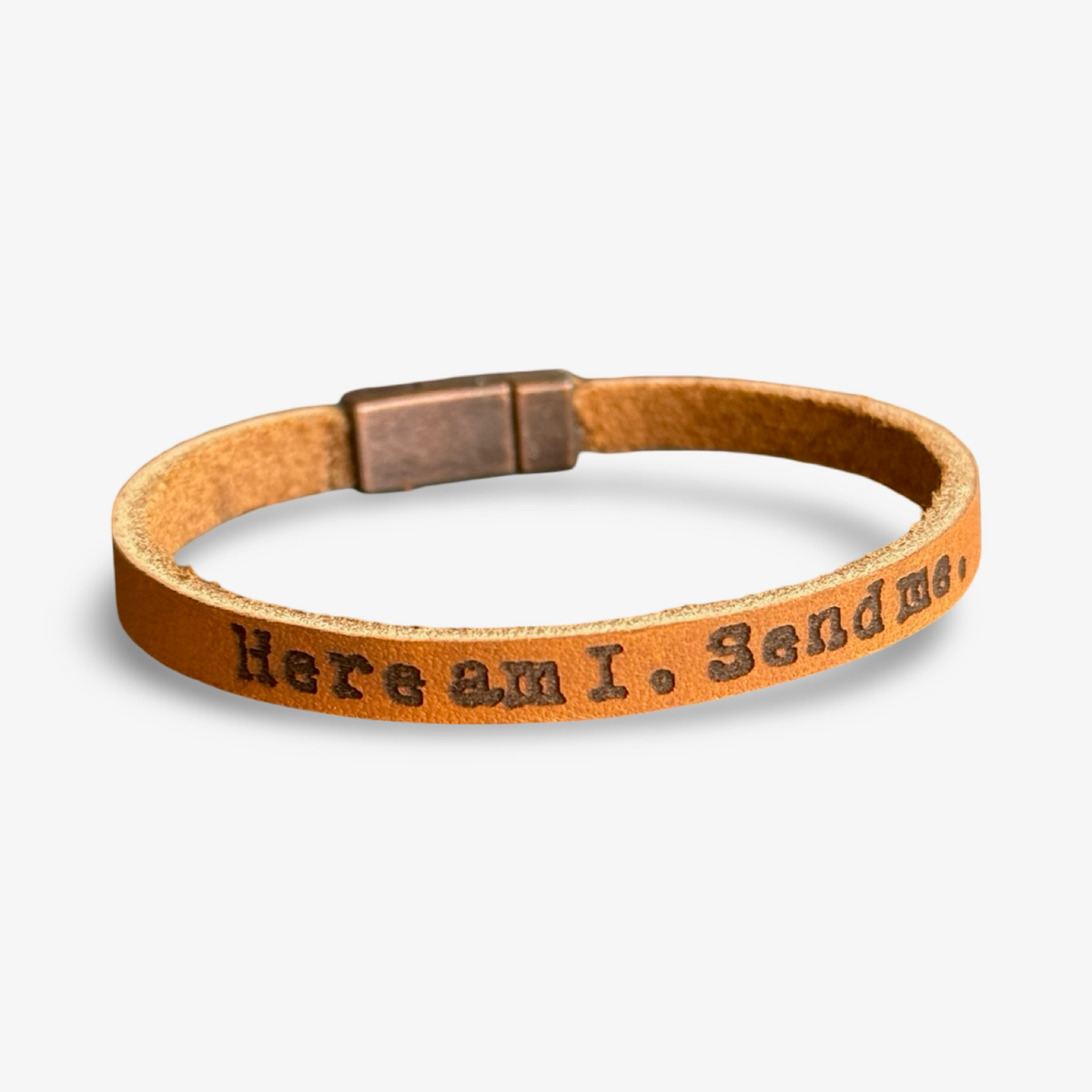 Leather Scripture Bracelet Handcrafted